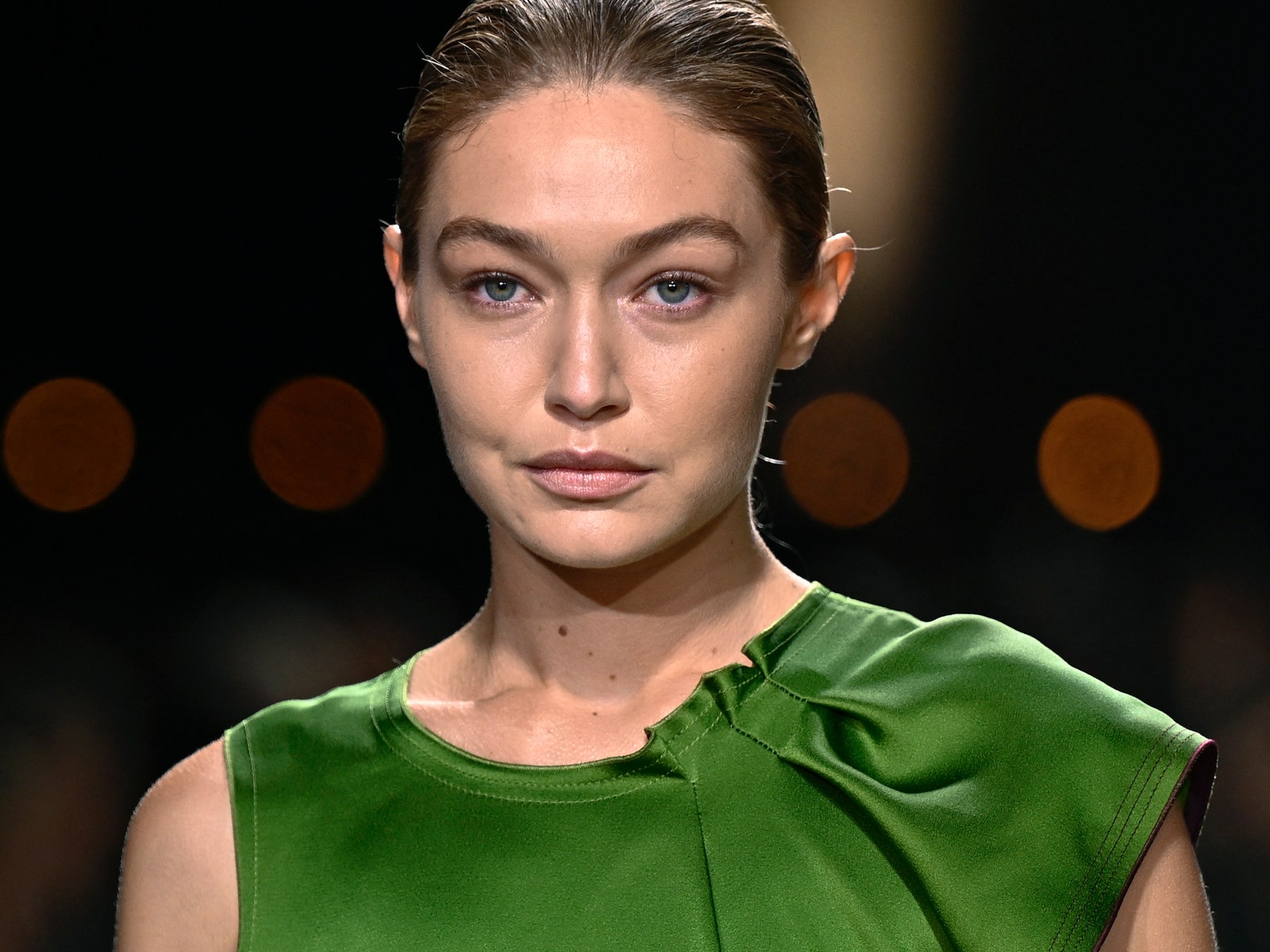 Gigi Hadid Goes Bare-Faced At The Victoria Beckham Show