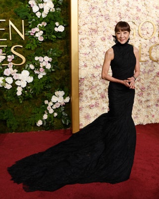 BEVERLY HILLS CALIFORNIA  JANUARY 05 Michelle Yeoh attends the 2025 Golden Globe Awards at The Beverly Hilton on January...