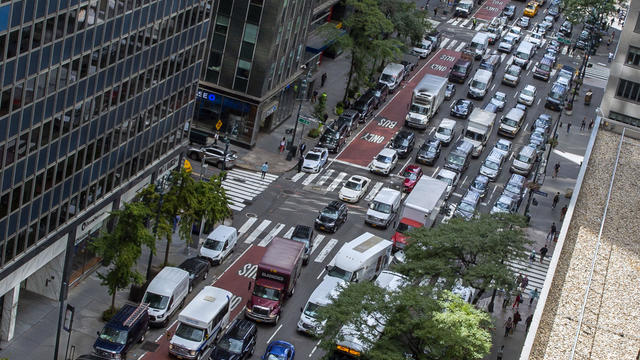 Congestion Pricing Readers Seen On Brooklyn Bound Manhattan Bridge 