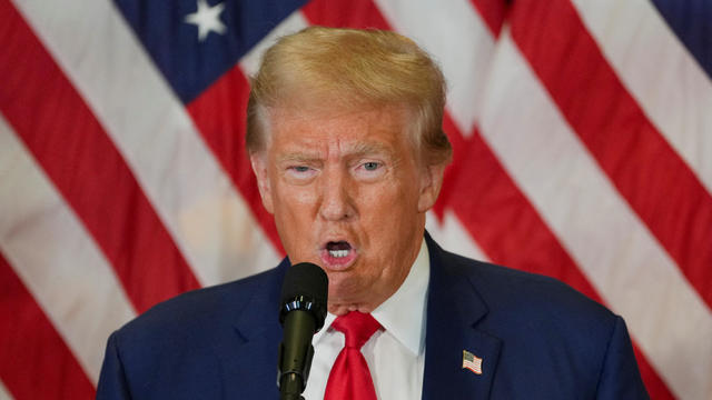 Trump speaks during a press conference, in New York City 