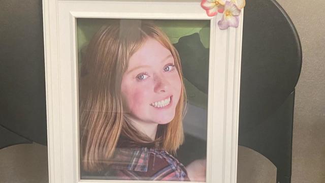 A framed photo of 17-year-old Grace Wrightington. 