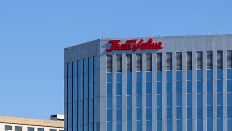 Chicago, Illinois, USA - March 27, 2022: True Value headquarters in Chicago, Illinois, USA. The True Value Company is an American wholesaler. Editorial use only.; Shutterstock ID 2141664429