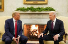 U.S. President Joe Biden meets with President-elect Donald Trump in the Oval Office at the White House in Washington 