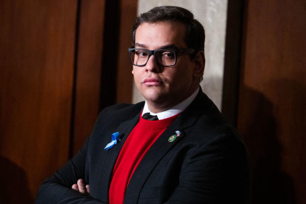 New York GOP Rep. George Santos is seen on the House floor on Wednesday, Oct. 18, 2023. 