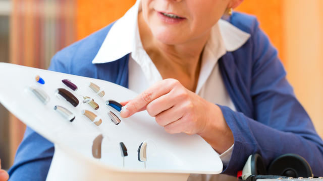 Deaf woman makes a hearing test 