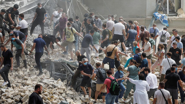 Rescuers work at Ohmatdyt Children's Hospital that was damaged during a Russian missile strikes, in Kyiv 