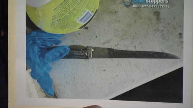 A knife Vilmond Jean Baptiste was allegedly holding. 