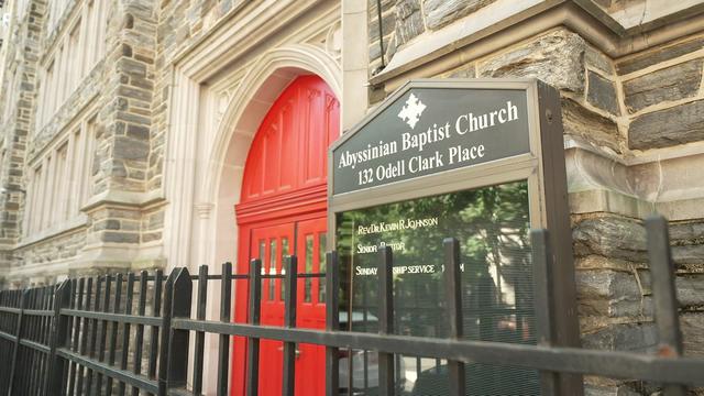 The exterior of Harlem's Abyssinian Baptist Church 