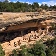 a sandstone structure on Mesa Verde Cliff