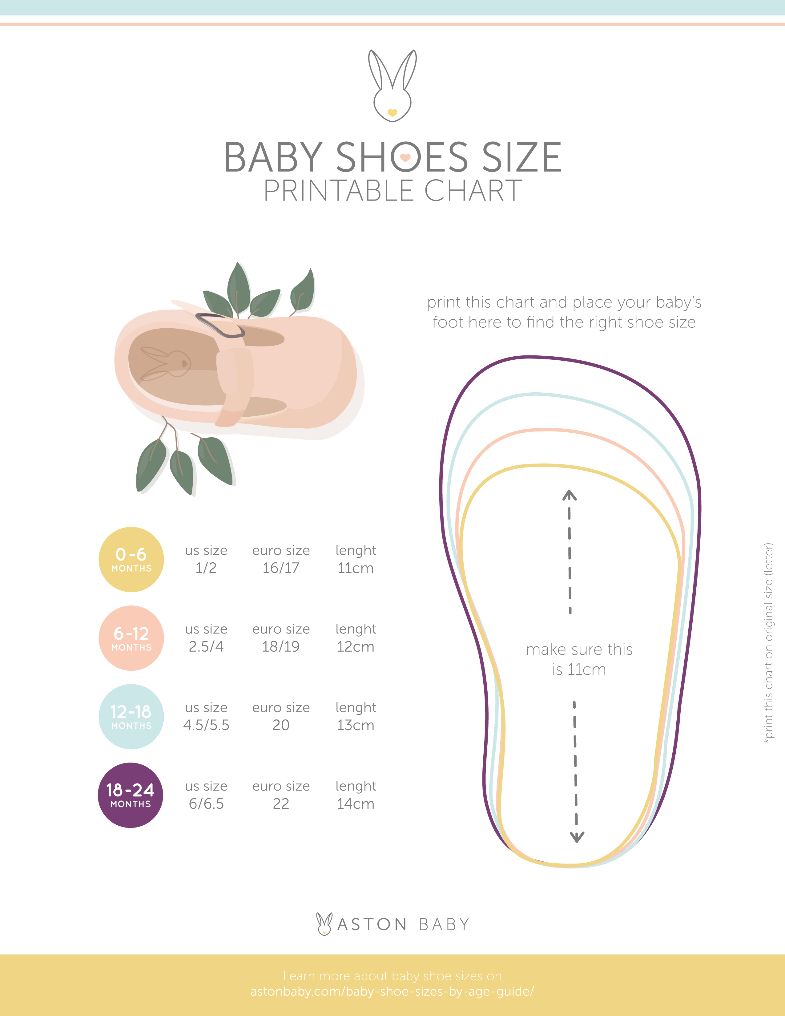 Kids Shoe Size Chart Printable