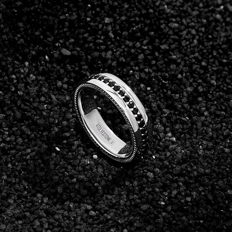 Men's Paved Band Ring in 925 Sterling Silver