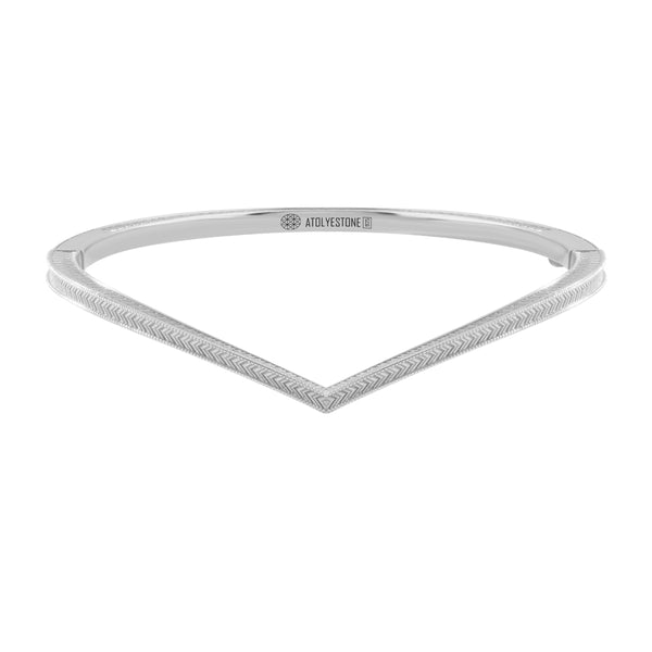 925 Sterling Silver Signature Arrow Curve Bangle for Men