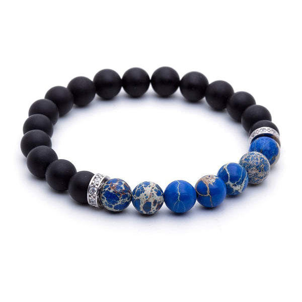 mens agate bead bracelet