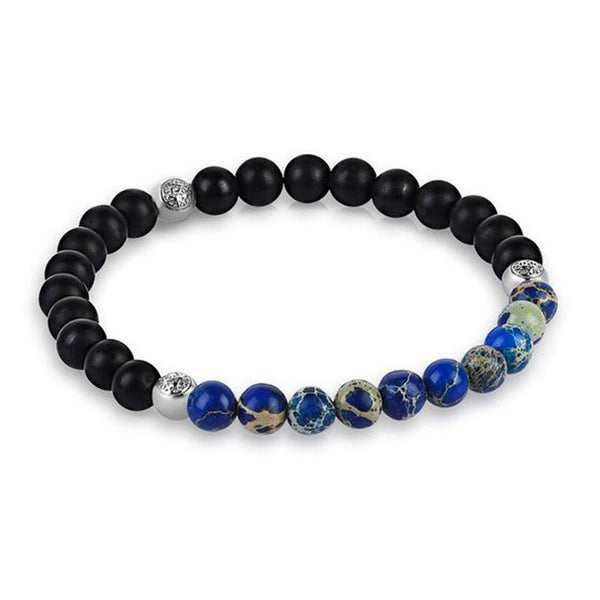 mens 4mm black beaded bracelet