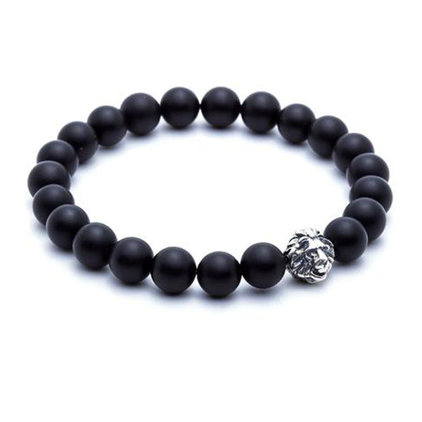 Leo Beaded Bracelets - Oxidised Silver - Agate