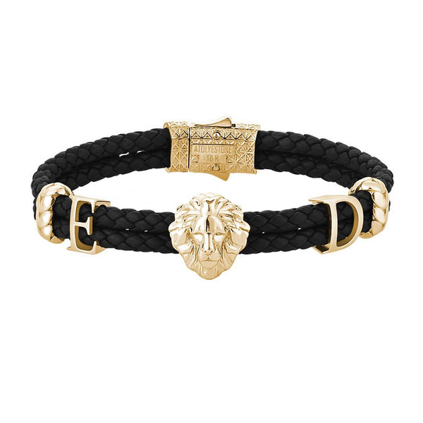 Statements Leo Leather Bracelet - 18k Solid Gold