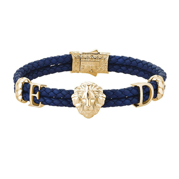 Statements Leo Leather Bracelet - Solid Gold