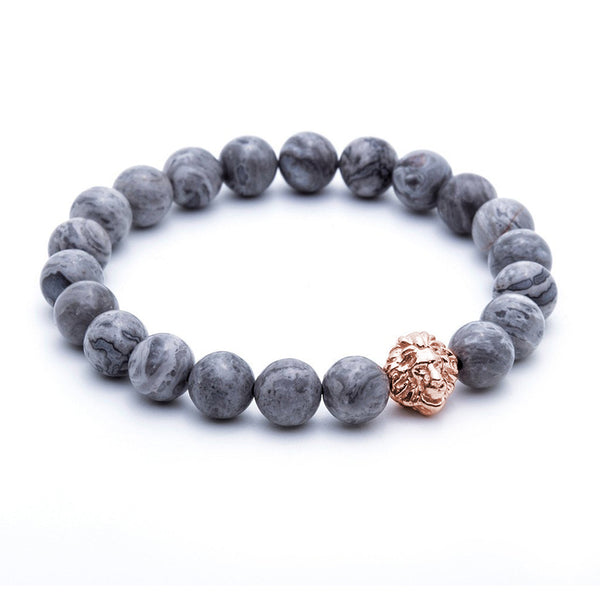 Leo Jasper Beaded Bracelet for men