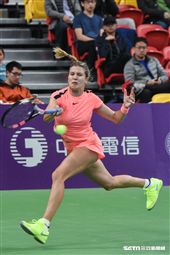 WTA台灣公開賽單打Eugenie Bouchard 尤金妮·布夏德。（圖／記者林敬旻攝）