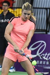 WTA台灣公開賽單打Eugenie Bouchard 尤金妮·布夏德。（圖／記者林敬旻攝）