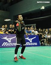 美津濃簽約羽球選手黃金搭擋塞蒂亞萬（Hendra Setiawan）與阿赫桑（Mohammad Ahsan）獲得世界羽球男子雙打最高排名第一位，來台和球迷們近距離接觸。（記者邱榮吉/攝影）