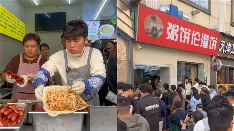 雞蛋灌餅餐車老闆「粥餅倫」神似周杰倫爆紅，近期竟開店面，讓網友狂讚：「他是周杰倫族最大贏家 ！」（圖／翻攝自Threads）