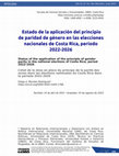 Research paper thumbnail of Estado de la aplicación del principio de paridad de género en las elecciones nacionales de Costa Rica, período 2022-2026