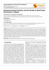 Research paper thumbnail of Entrepreneurship Evolution and the Growth of Small Scale Businesses in Nigeria