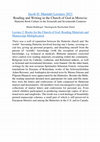 Research paper thumbnail of (2/3) Jacob D. Maendel Lectures 2021: Reading and Writing in the Church of God in Moravia: Hutterite Book Culture in the Sixteenth and Seventeenth Centuries