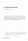 Research paper thumbnail of El control parlamentario [en: A. de la Iglesia Chamarro (coord.), El Parlamento a debate en un tiempo nuevo, Fundación Manuel Giménez Abad, Zaragoza, 2023, pp. 249-269]