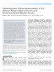 Research paper thumbnail of Explaining Heart Failure Hyper-mortality in Sub Saharan Africa: Global Genomic and Environmental Contribution Review