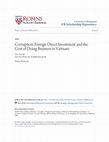 Research paper thumbnail of Corruption, Foreign Direct Investment and the Cost of Doing Business in Vietnam