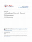 Research paper thumbnail of Applying Altman's Z-Score in the Classroom