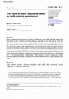 Research paper thumbnail of The taste of video: Facebook videos as multi-sensory experiences