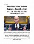 Research paper thumbnail of Entry 719_President Biden and the Supreme Court Decision.pdf