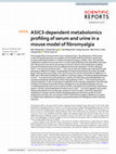 Research paper thumbnail of ASIC3-dependent metabolomics profiling of serum and urine in a mouse model of fibromyalgia