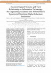 Research paper thumbnail of Decision Support Systems and Their Relationship to Information Technology Re-Engineering Academic and Administrative Systems in Palestinian Higher Education Institutions