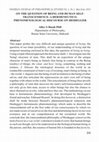 Research paper thumbnail of ON THE QUESTION OF BEING AND HUMAN SELF-TRANSCENDENCE: A HERMENEUTICO-PHENOMENOLOGICAL DISCOURSE ON HEIDEGGER