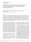 Research paper thumbnail of Childhood abuse and neglect and insecure attachment states of mind in adulthood: Prospective, longitudinal evidence from a high-risk sample