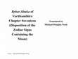 Research paper thumbnail of Bṛhat Jātaka of Varāhamihira Chapter Seventeen: Disposition of the Zodiac Signs Containing the Moon