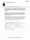 Research paper thumbnail of Rising to Ostrom's challenge: an invitation to walk on the bright side of public governance and public service