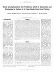 Research paper thumbnail of Rural Unemployment, the Problems Which it Generates and Strategies to Reduce it: a Case-Study from Rural Turkey