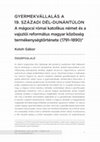 Research paper thumbnail of Gyermekvállalás a 19. századi Dél-Dunántúlon: A mágocsi római katolikus német és a vajszlói református magyar közösség termékenységtörténete (1791–1890)