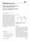 Research paper thumbnail of Synthesis of new pyrido-benzodiazepine salts and their antimicrobial activities