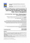 Research paper thumbnail of Present Practices and Constraints of Juice and Gur Production from Date Palm Trees in Bangladesh