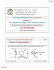 Research paper thumbnail of Electrical Machines Lab Slides: Capacitor Start-Run Induction Motor