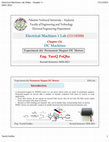 Research paper thumbnail of Electrical Machines Lab Slides: Permanent Magnet DC Motors