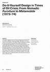 Research paper thumbnail of Do-It-Yourself Design in Times of Oil Crisis: From Nomadic Furniture to Metamobile (1973–74)