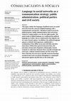 Research paper thumbnail of Language in social networks as a communication strategy: public administration, political parties and civil society