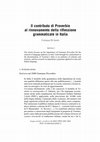 Research paper thumbnail of Il contributo di Proverbio al rinnovamento della riflessione grammaticale in Italia (in Omaggio a Germano Proverbio, a cura di A. Balbo e C. Onesti: https://lingue-antiche-e-moderne.it/issue/current/showToc)